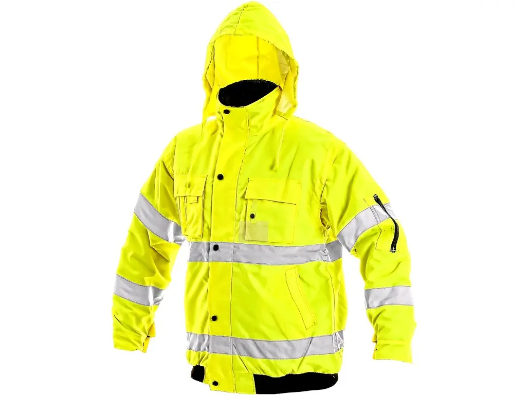 Fotografie Zimní reflexní bunda s odepínacími rukávy LEEDS - Žlutá | L Canis A27:P69264